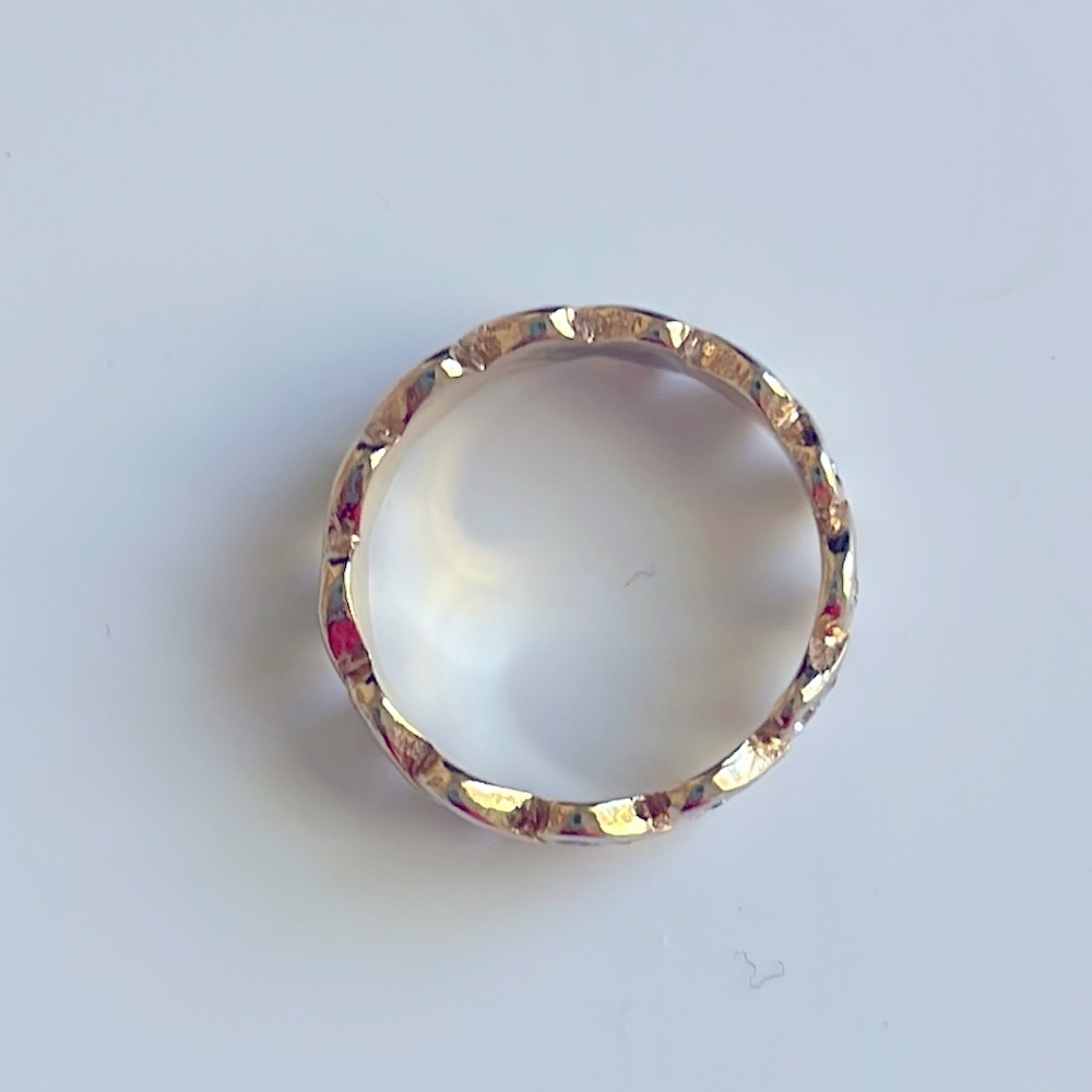 Vintage heart ring with faux diamonds - Picture 2 of 6